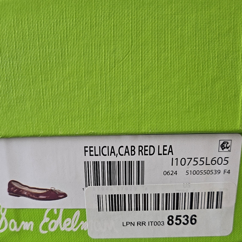 📣Authentic Sam Edelman Felicia Ballet Flats  🆕 In  Box Size 5️⃣ SE Logo Charm - Picture 7 of 7